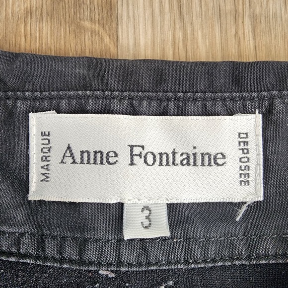 Anne Fontaine Sabine Black Textured Chevron Button Up Shirt Size 3 (US 4/6) - Picture 2 of 12